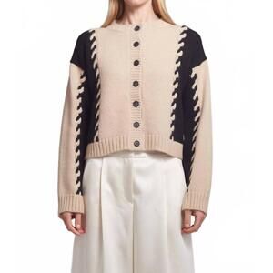 NEW ELEVEN SIX daria cardigan sweater in camel/black